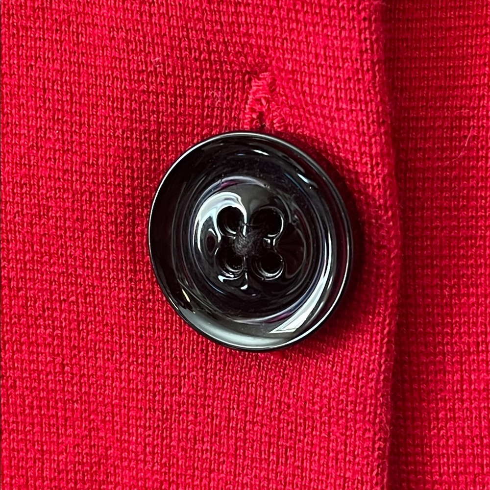 Anne Klein Red Button-Up Cardigan - Picture 3 of 5